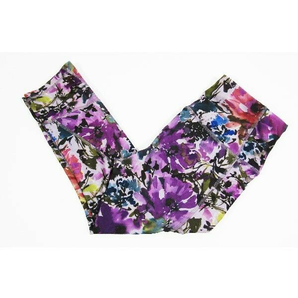 Rbx Women's Multicolor Floral Athletic Capri Pants W/ Pockets Size Medium