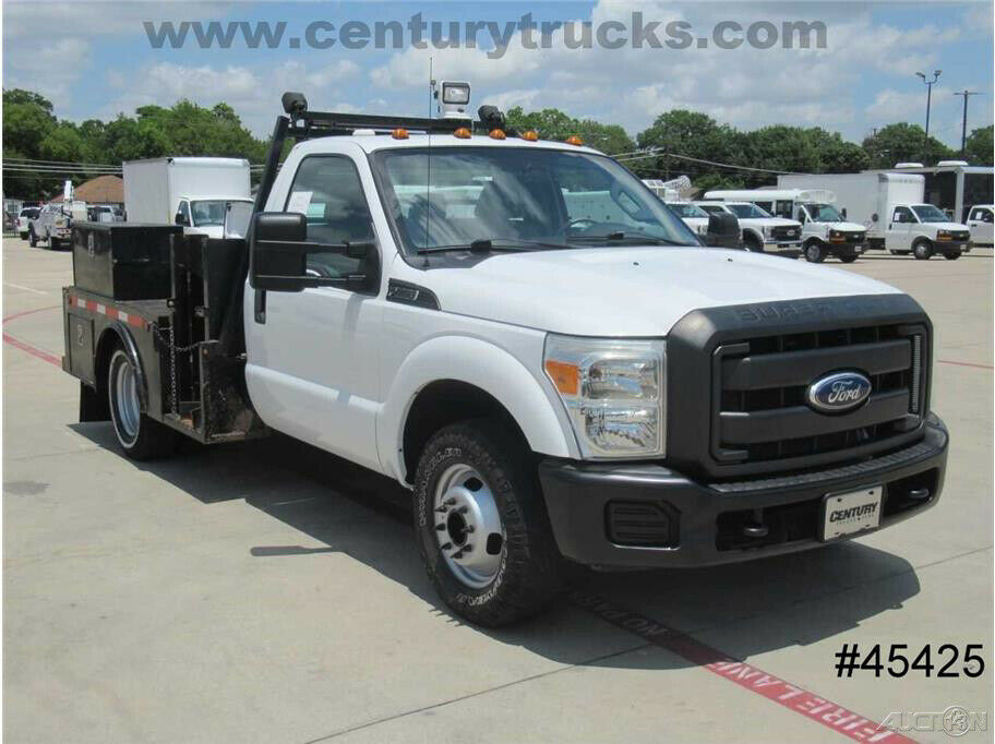 2011 Ford F350 Regular Cab Dually 8' Welders Style Flatbed Work Truck