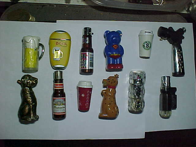 Unique Collection Of 12 Novelty Vintage Cigarette Lighters Lot 2