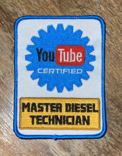 Youtube Certified Master Diesel Technician Patch - Mechanic - Buy 3, Get 1 Free!