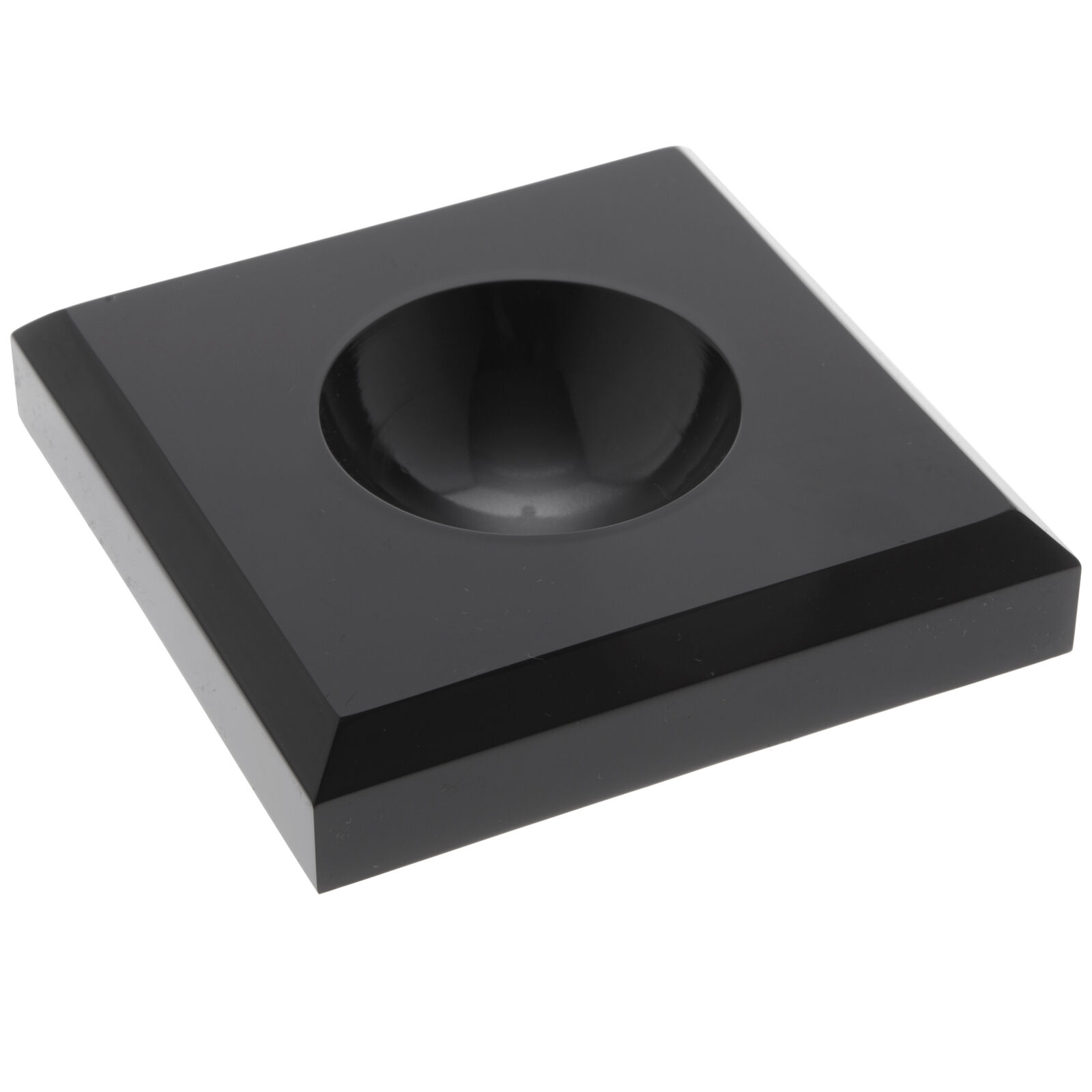 Plymor Black Acrylic Square Base W/ Circle, 0.75"h X 3.5"w X 3.5"d (3 Pack)