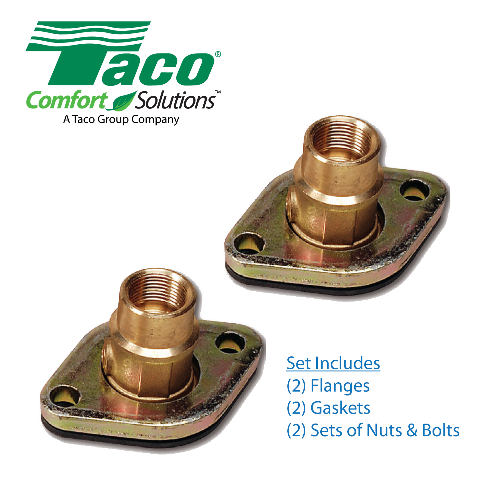 Taco 254 3/4" Npt Bronze 2-piece Shut-off Swivel Flange Set For Circulator Pump