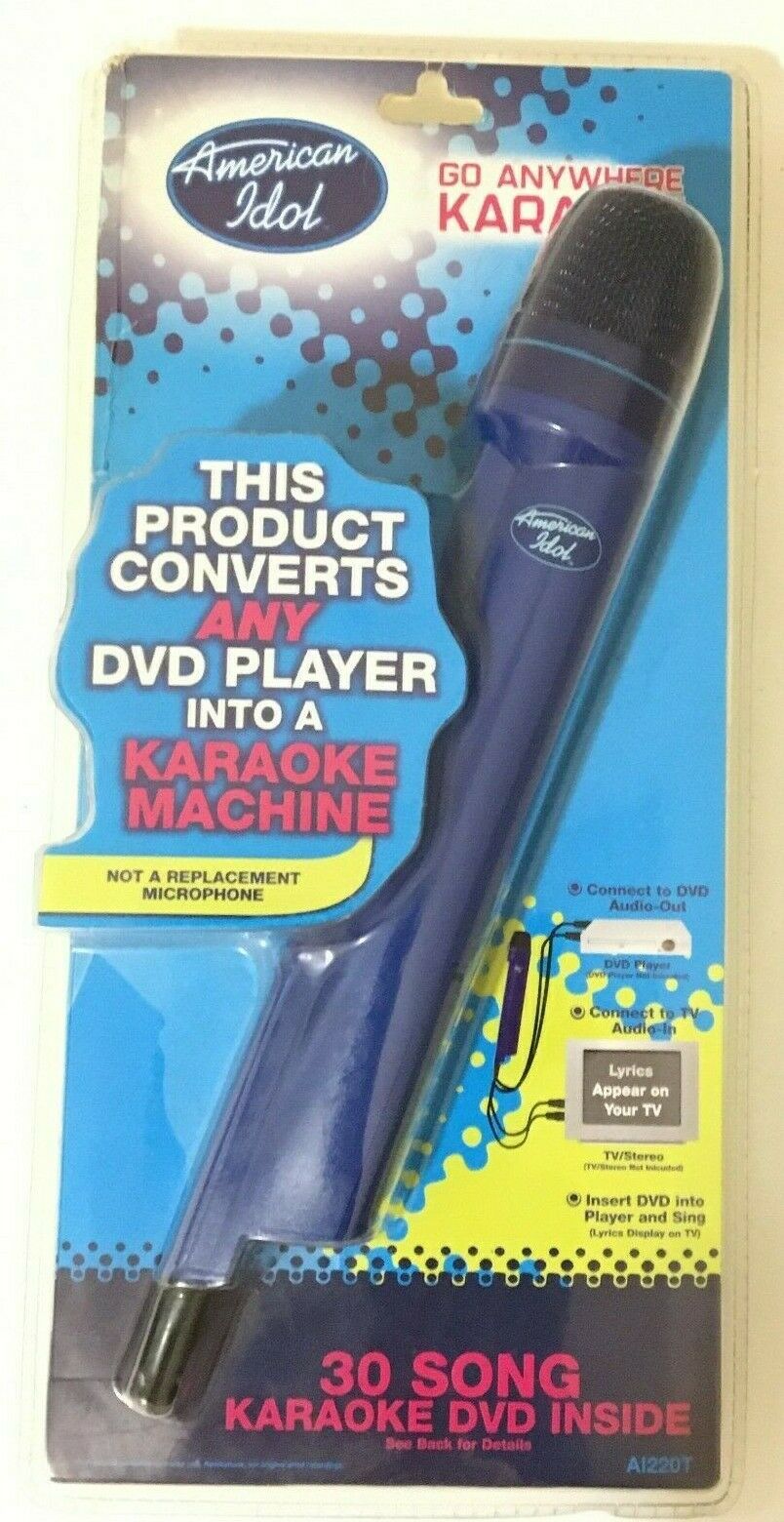 New American Idol Go Anywhere 30 Song Karaoke Microphone With Dvd