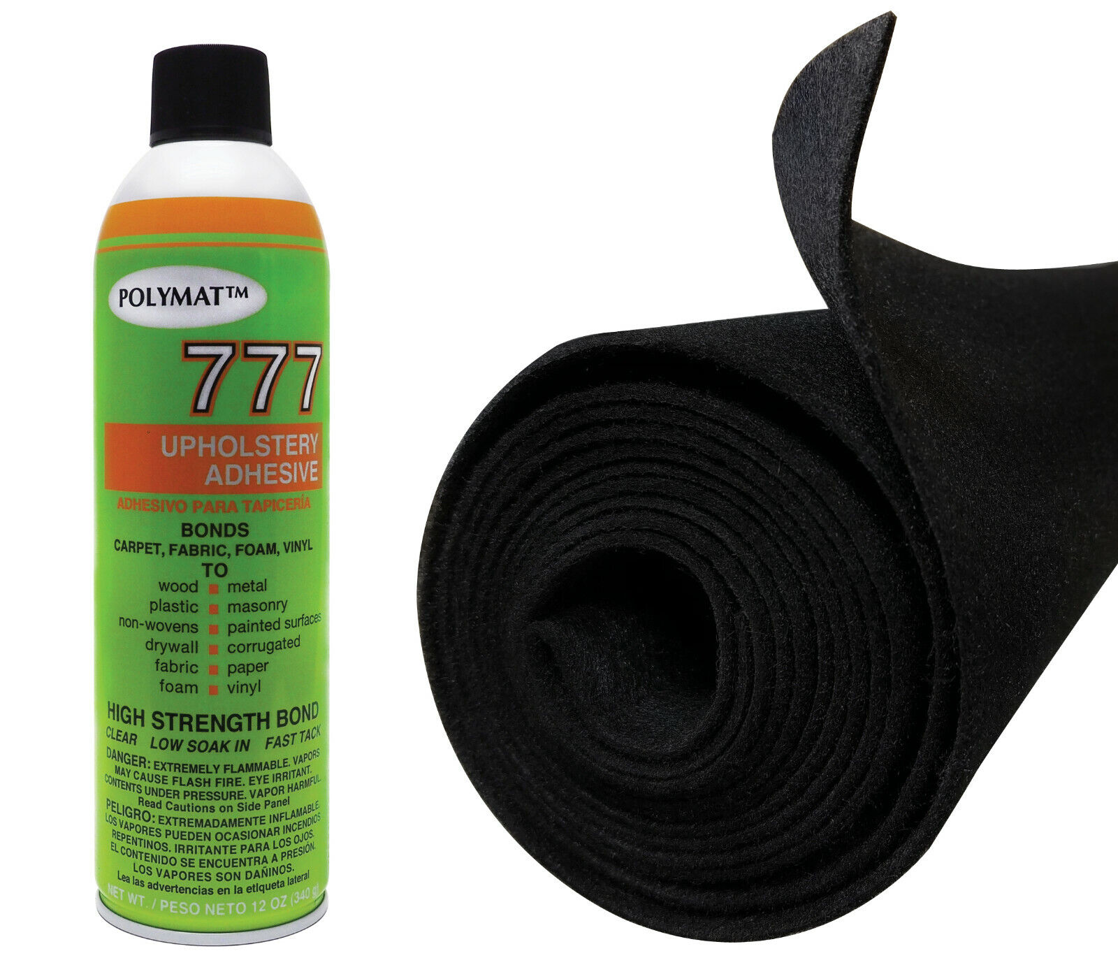 3ft X 4ft +1can 777 Glue Black Polymat S25 Trade Show Back Drop Liner Carpet