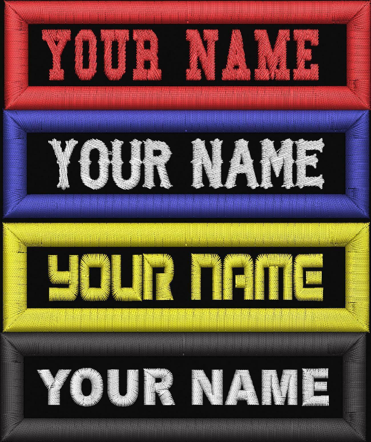 Custom Embroidered Name Title Patch 1 X 4 Inch Biker Vest Tag Made In Usa