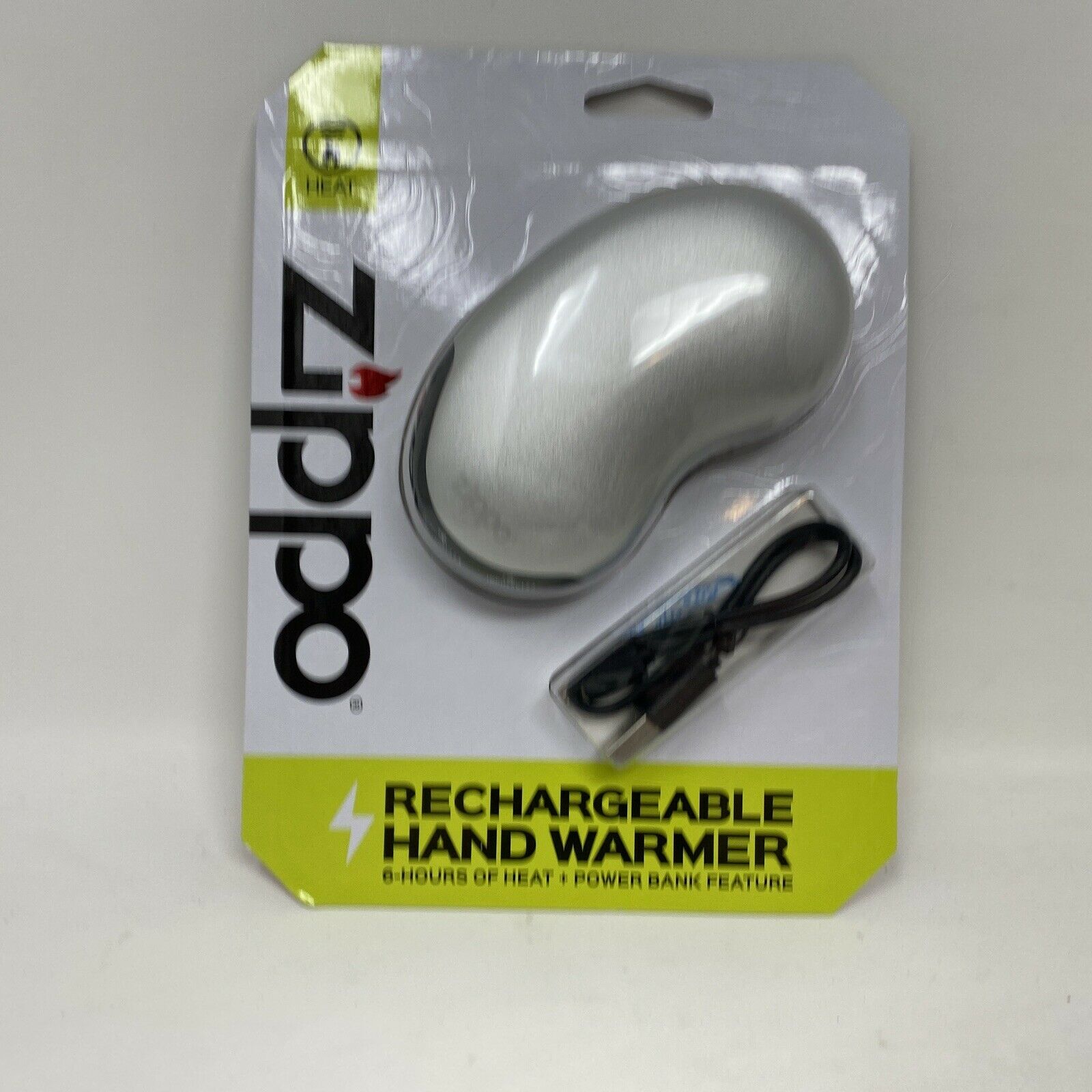 Zippo Rechargeable Hand Warmer + Power Bank. 6 Hours Of Heat! Gray. New.