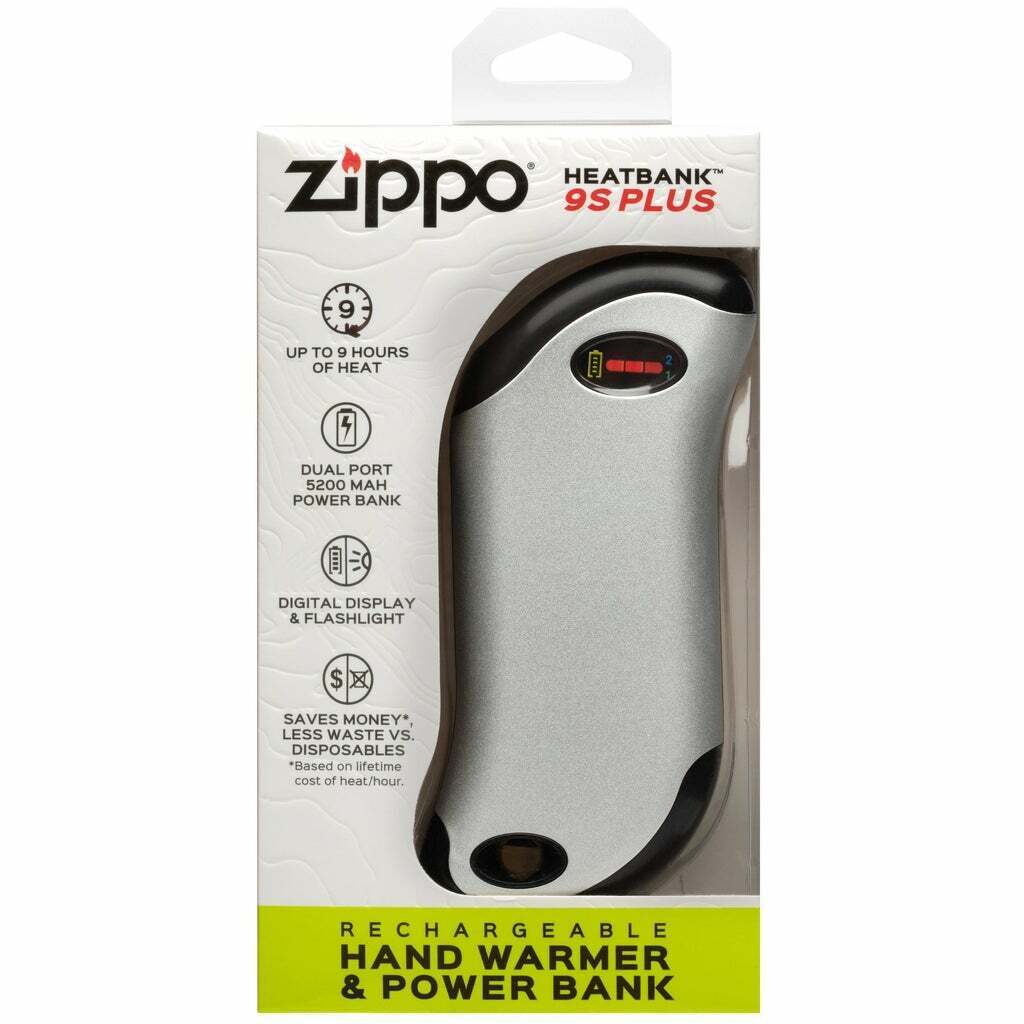 Zippo Heatbank 9s Plus Rechargeable Hand Warmer & Power Bank (silver)