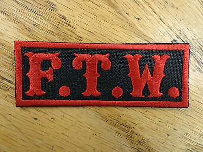 F.t.w. Red And Black Embroidered Patch Made In Usa
