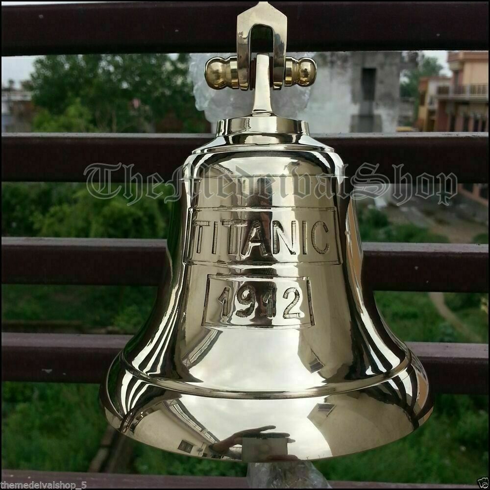 Solid Brass Marine Ship Bell Vintage Nautical Decor Wall Mounting Hanging