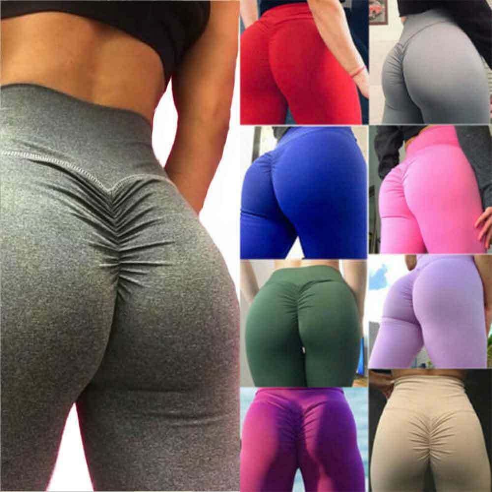 Womens Sports Scrunch Butt Lift Push Up Gym Leggings Yoga Pants Fitness Trousers