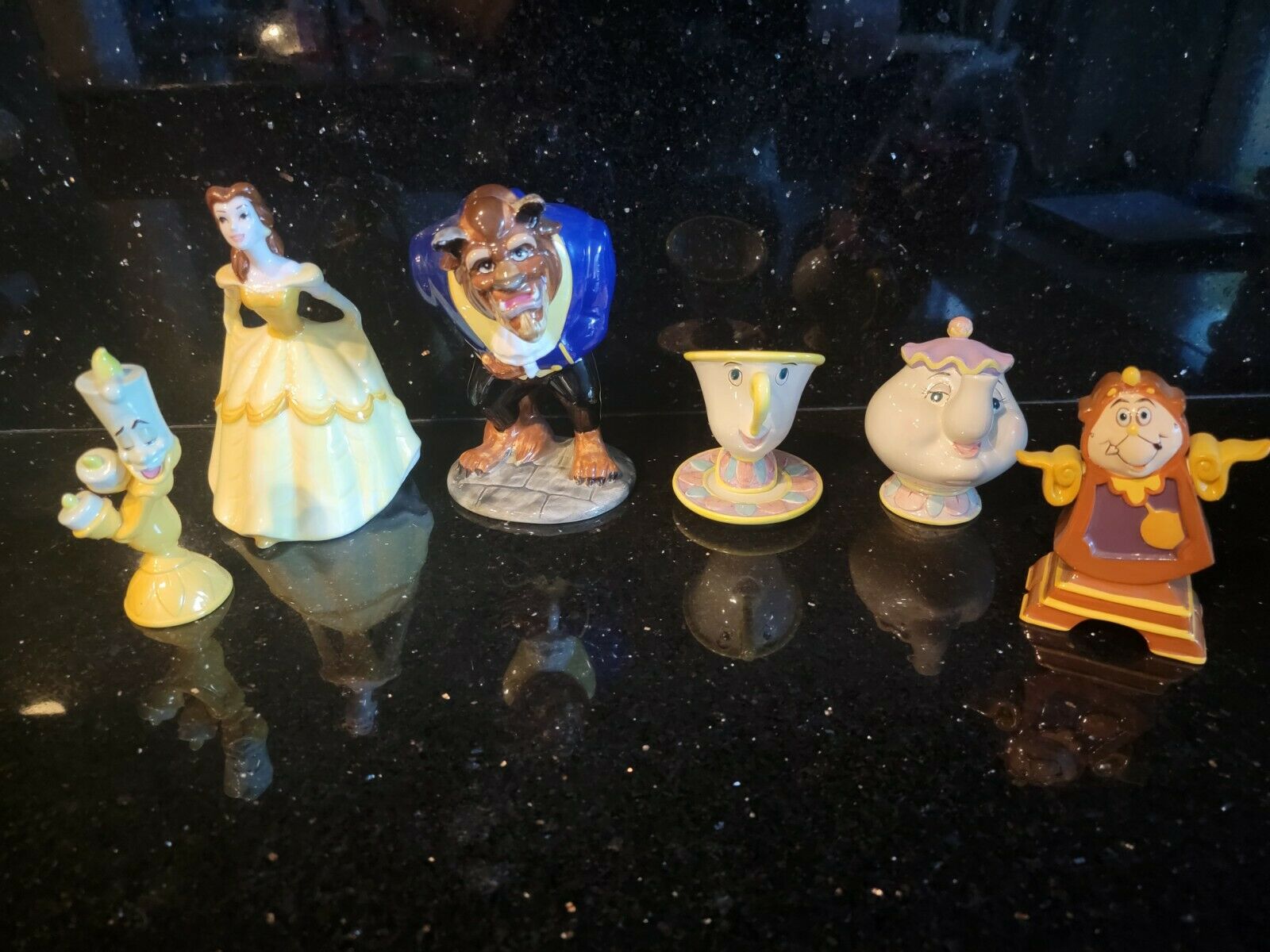 Disney Beauty And The Beast Porcelain Ceramic Lot Collection