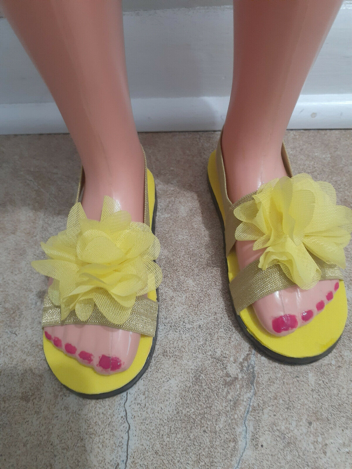 36" My Size Barbie Yelow Sandals Shoes