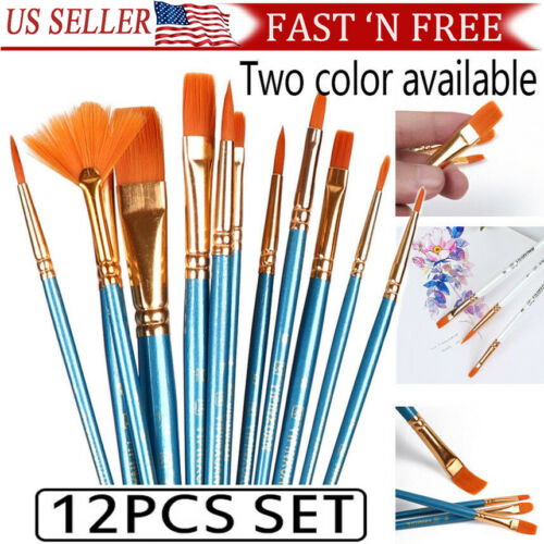 12pcs Set Artist Paint Brushes Set Art Painting Supplies Acrylic Oil Paintings