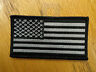 American Usa Flag Black & Gray Embroidered Patch Military