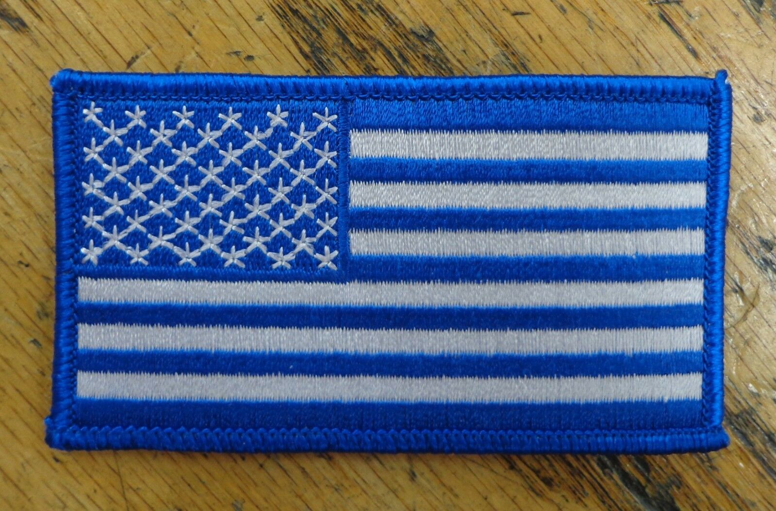 American Usa Flag Blue & White Embroidered Patch