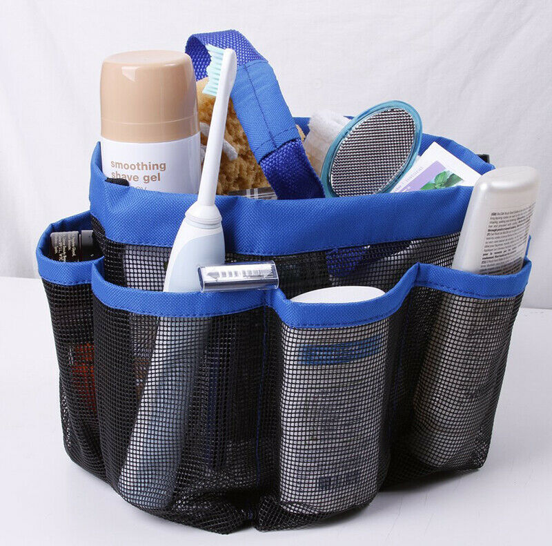 Shower Caddy Mesh 8 Pocket Portable Quick Dry Travel Tote Carry Handle Gym Dorm