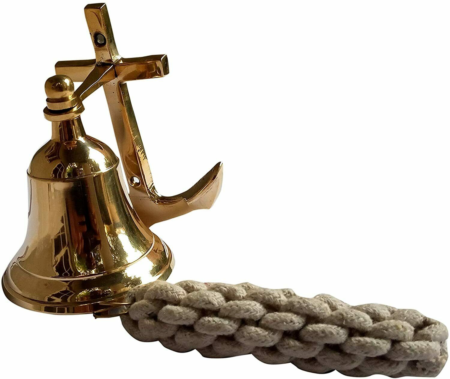 Vintage Antique Brass Wall Anchor Bell Handicrafted Brass Wall Hanging Bell