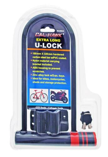 Bike Motorcycle Bicycle U Lock Heavy Duty Anti Theft Extra Long 12.5" X 7" New