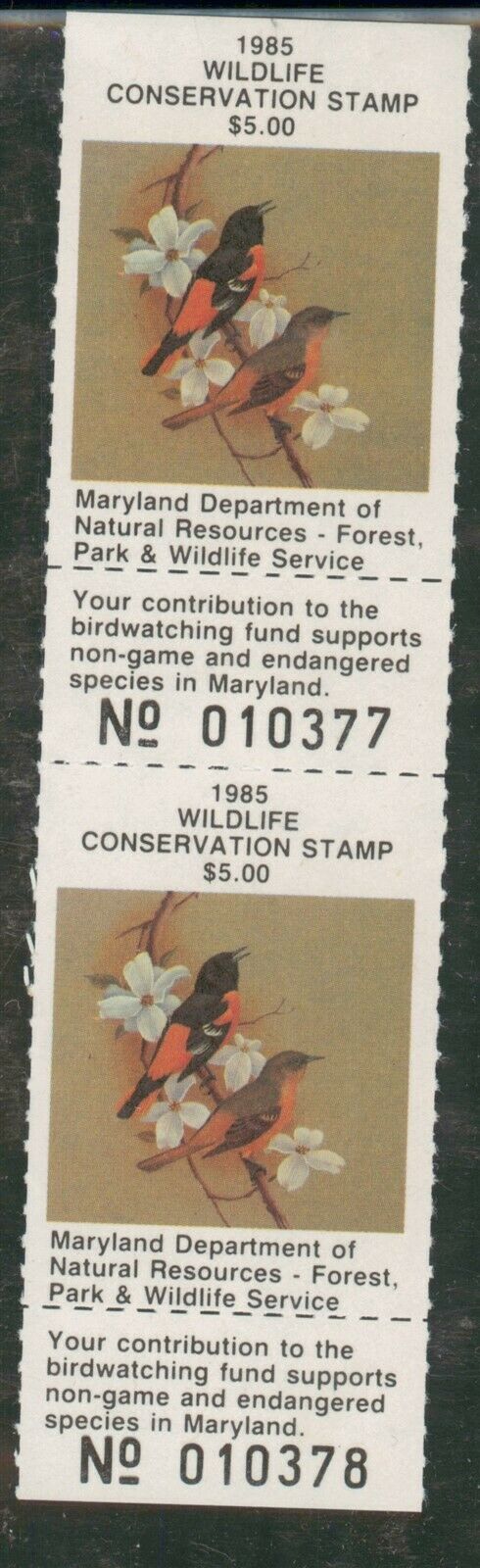 Mayfairstamps 1985 Us Conservation Stamp Mayrland Mint $5 Pair Wwp13575