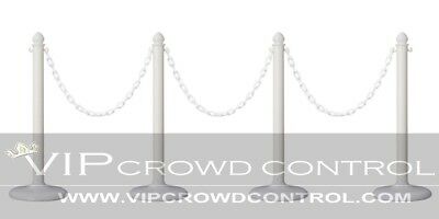 Plastic Stanchion Set In White, Vip Crowd Control
