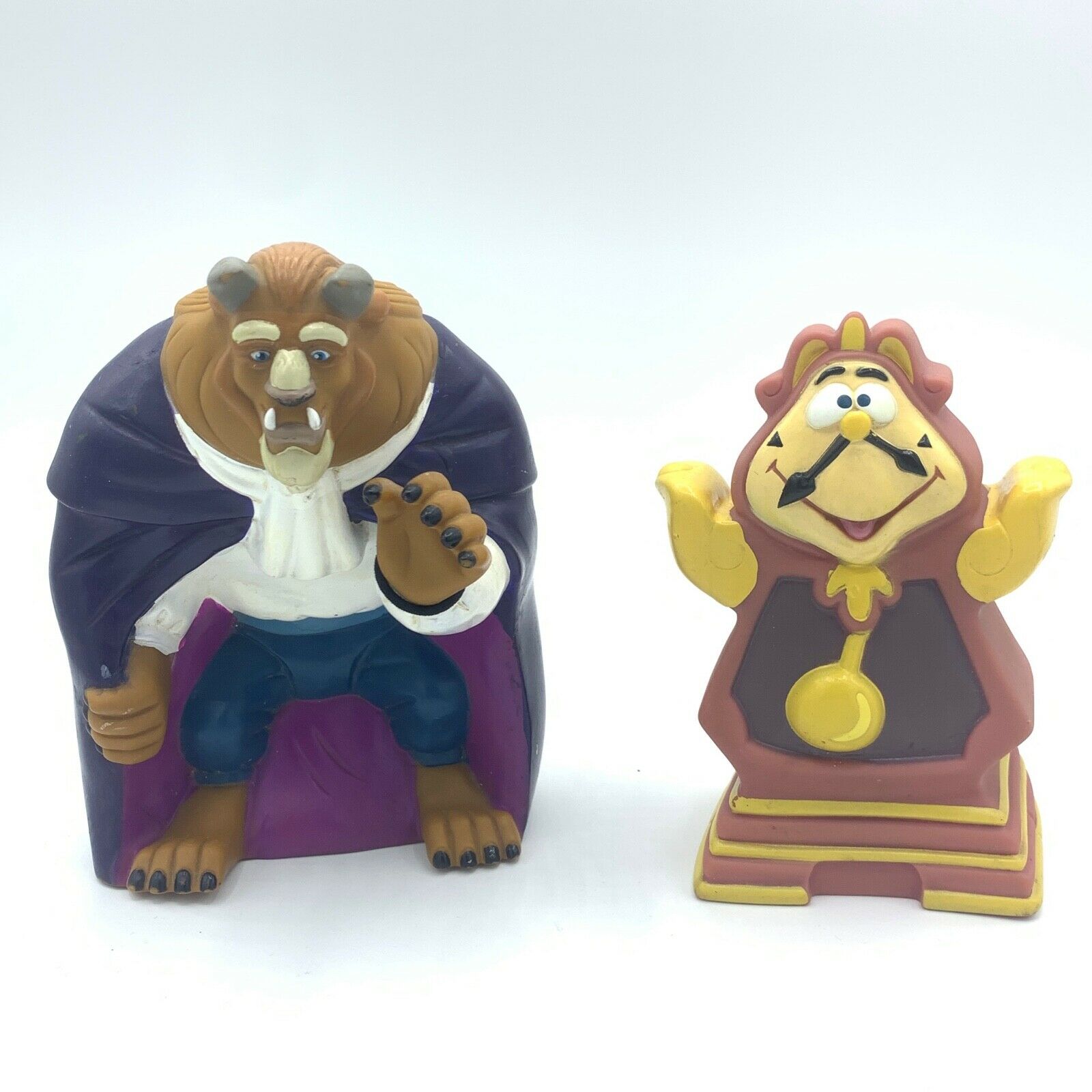 1992 Disney Beauty & The Beast Pizza Hut Figure Hand Puppet Rubber Cogsworth Toy