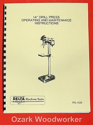 Delta-milwaukee 14" Drill Press Dp-220 Instructions & Parts Manual 0239