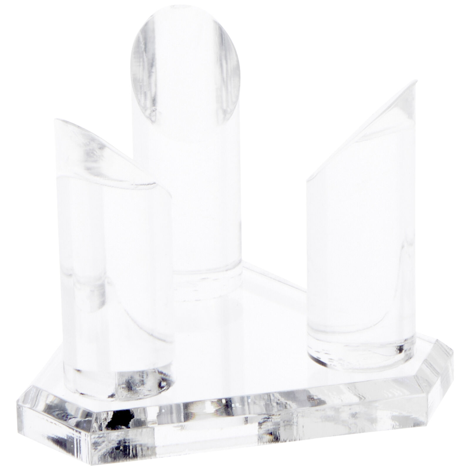 Plymor Acrylic Base W/ 3 Prongs For Ball, 2.375"h X 3.25"w X 2.75" 3 Pack